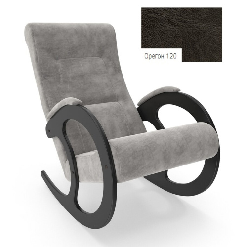 Кресло-качалка Неаполь Модель 3 (Дуб шампань-эмаль/Экокожа Коричневый Oregon perlamutr 120)