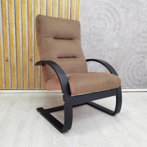 Кресло для отдыха Неаполь Модель 4 (Венге/Ткань коричневый Velutto 23)