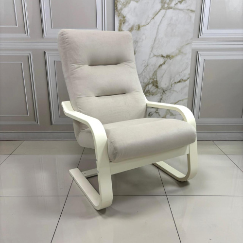 Кресло для отдыха Неаполь Модель 2 (Слоновая кость/Ткань бежевый Velutto 04)