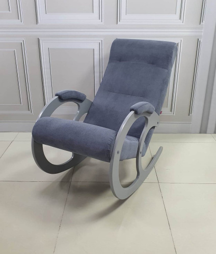 Кресло-качалка Неаполь Модель 3 (Серый ясень-эмаль/Ткань серый Verona Antrazite Grey)