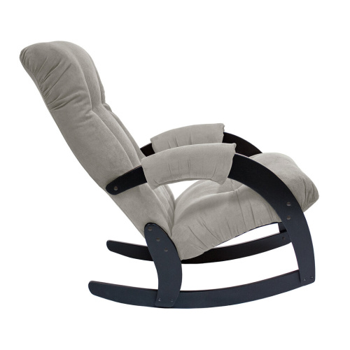Кресло-качалка Неаполь Модель 11 (Венге-эмаль/Ткань Cветло-серый Verona Light Grey)