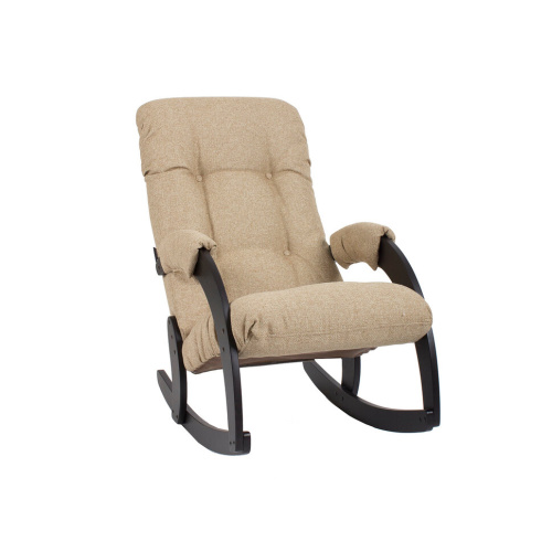 Кресло-качалка Неаполь Модель 11 (дуб шампань-эмаль/Ткань Бежевый Malta 03 А)