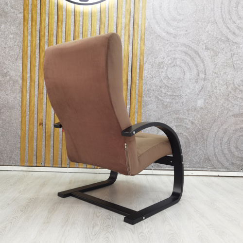 Кресло для отдыха Неаполь Модель 4 (Венге/Ткань коричневый Velutto 23)