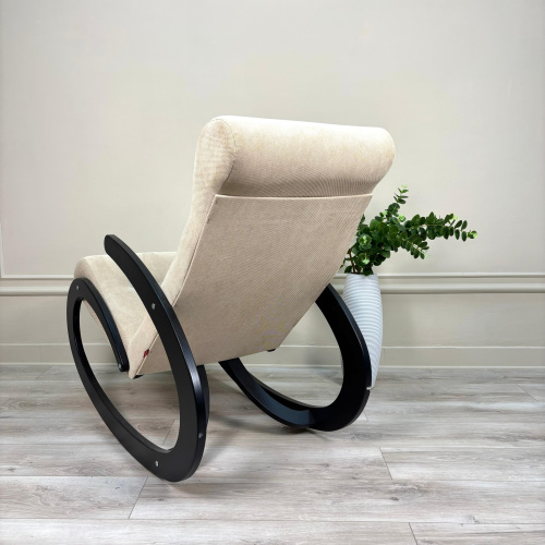 Кресло-качалка Неаполь Модель 1 (Венге-эмаль/Ткань Ваниль Verona Vanilla)