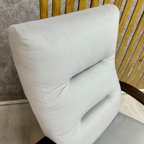 Кресло для отдыха Неаполь Модель 6 (Орех текстура/Ткань серый Velutto 52)