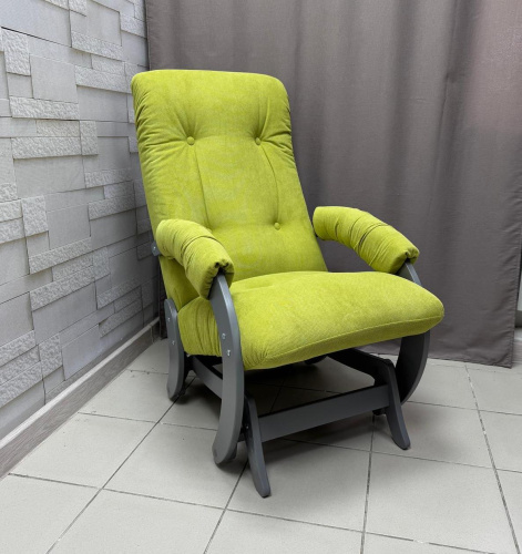 Кресло-маятник Неаполь Модель 12 (Серый ясень-эмаль/Ткань Зеленый Verona Apple Green)