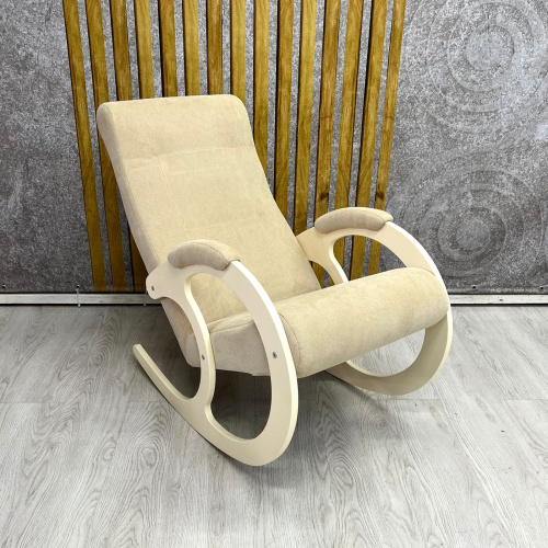 Кресло-качалка Неаполь Модель 3 (Дуб шампань-эмаль/Ткань Ваниль Verona Vanilla)