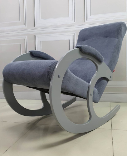 Кресло-качалка Неаполь Модель 3 (Серый ясень-эмаль/Ткань серый Verona Antrazite Grey)