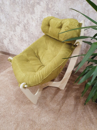 Кресло для отдыха Неаполь Модель 8 (Дуб шампань-эмаль/Ткань Зеленый Verona Apple Green)