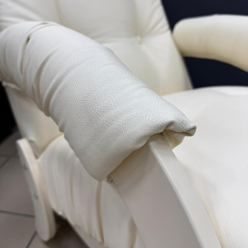 Кресло-маятник Неаполь Модель 12 (Дуб шампань-эмаль/Экокожа Бежевый Dundi 112)