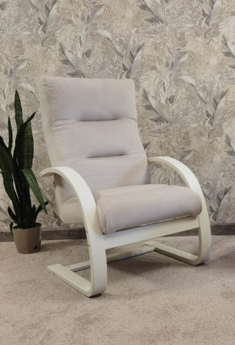 Кресло для отдыха Неаполь Модель 4 (Слоновая кость/Ткань бежевый Velutto 04)