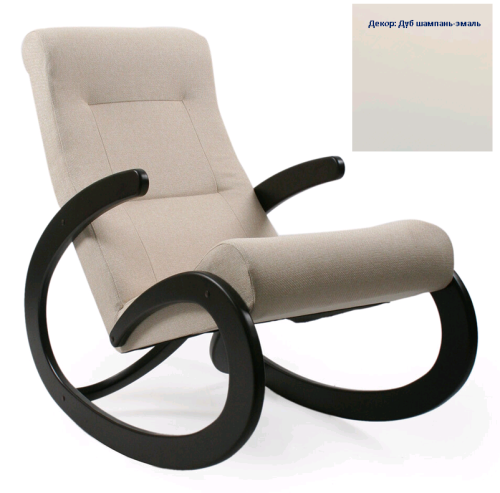 Кресло-качалка Неаполь Модель 1 (Дуб шампань-эмаль/Ткань Бежевая Malta 01 А)