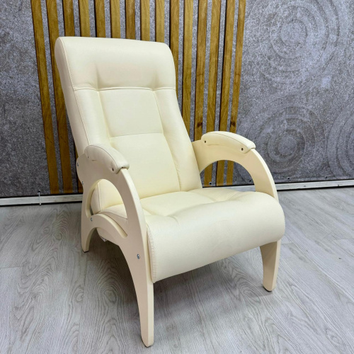 Кресло для отдыха Неаполь Модель 9 без лозы (Дуб шампань-эмаль/Экокожа бежевый Dundi 112)