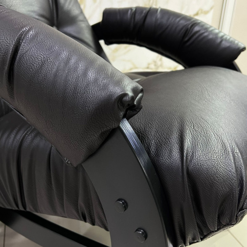 Кресло-маятник Неаполь Модель 12 (Венге-эмаль/Экокожа Коричневый Dundi 108)