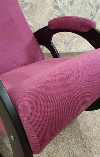 Кресло-качалка Неаполь Модель 3 (Венге-эмаль/Ткань Фиолетовый Verona Cyklam)