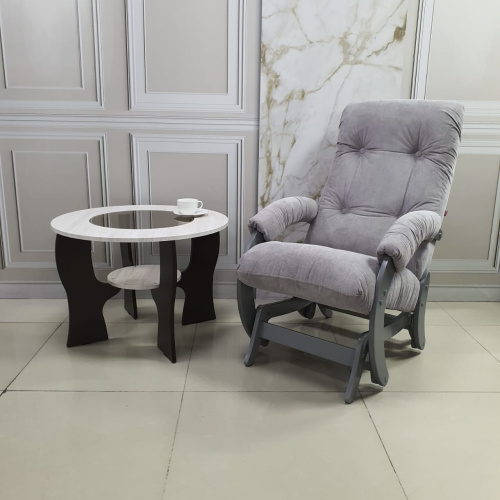 Кресло-маятник Неаполь Модель 12 (Серый ясень-эмаль/Ткань серый Verona Light Grey)