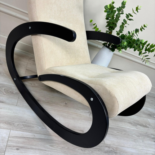 Кресло-качалка Неаполь Модель 1 (Венге-эмаль/Ткань Ваниль Verona Vanilla)