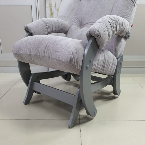 Кресло-маятник Неаполь Модель 12 (Серый ясень-эмаль/Ткань серый Verona Light Grey)